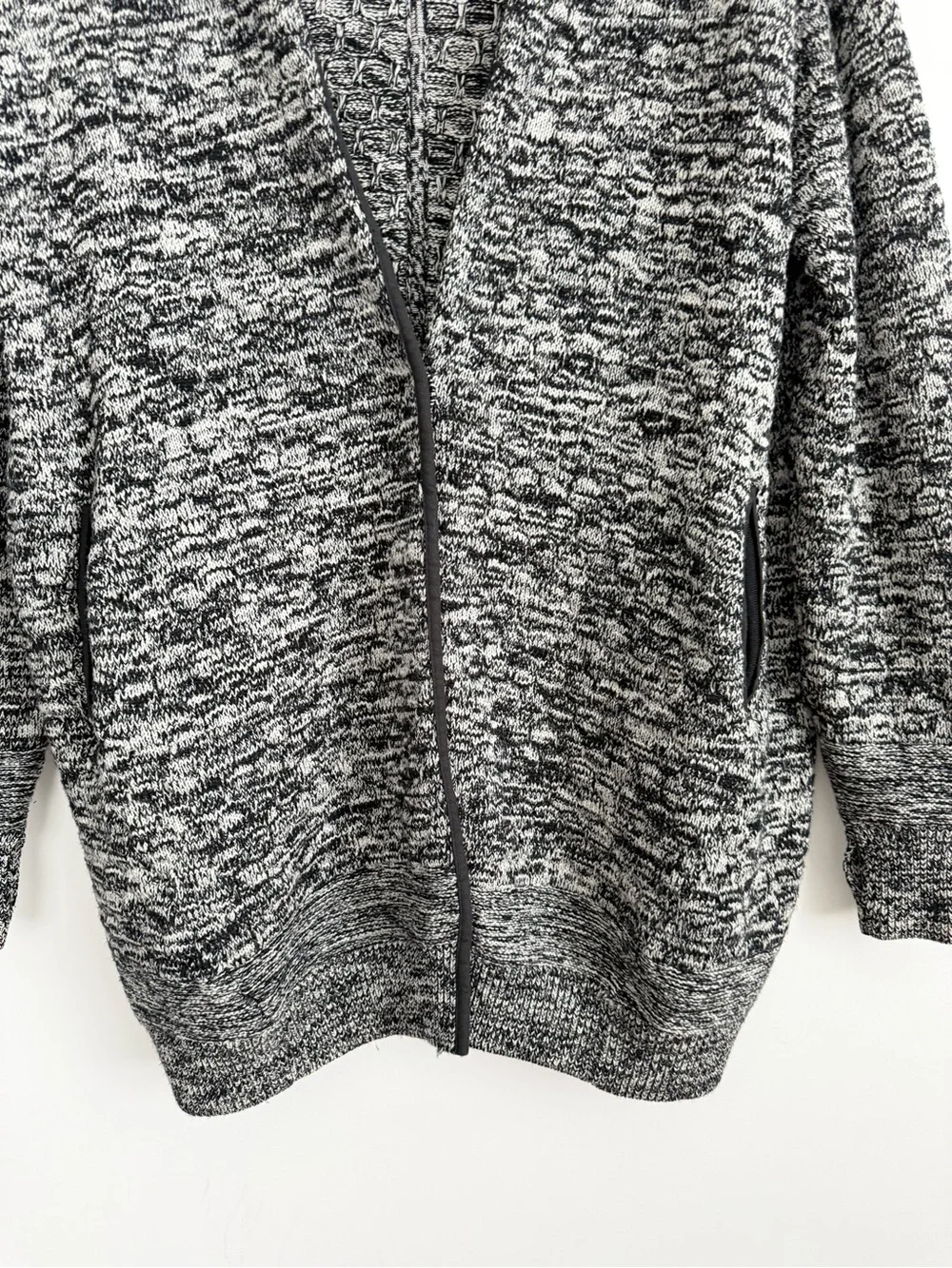 Lululemon Cardi All Day Oversized Knit Cardigan in Black/White